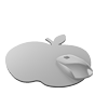 Mousepad hochwertig bedruckt aus Kunststoff mit Kautschuk-Rücken in Apfel-Form konturgestanzt