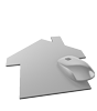 Mousepad hochwertig bedruckt aus Kunststoff mit Kautschuk-Rücken in Haus-Form konturgestanzt