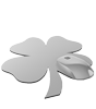 Mousepad hochwertig bedruckt aus Kunststoff mit Kautschuk-Rücken in Kleeblatt-Form konturgestanzt