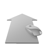Mousepad hochwertig bedruckt aus Kunststoff mit Kautschuk-Rücken in Pfeil-Form konturgestanzt