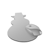 Mousepad hochwertig bedruckt aus Kunststoff mit Kautschuk-Rücken in Schneemann-Form konturgestanzt